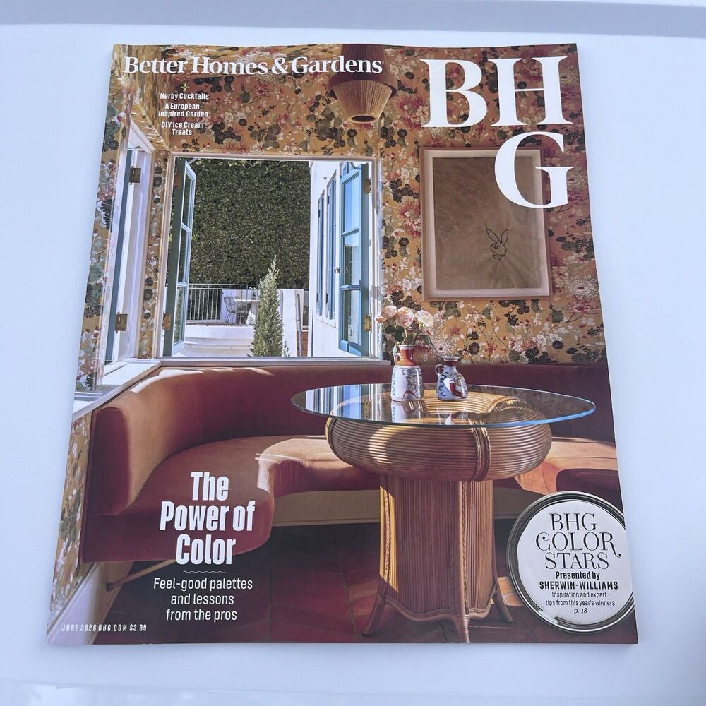 Better Homes & Garden Magazine June 2026: The Power of Color Feel Good Palettes